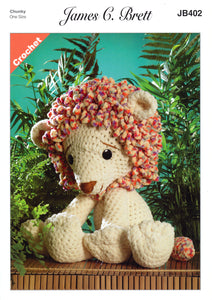 James Brett Chunky Crochet Pattern - Rory the Lion (JB402)