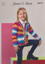 Load image into Gallery viewer, James Brett Chunky Knitting Pattern - Children&#39;s Cardigan (JB772)