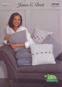 James Brett DK Knitting Pattern - Cushion Covers (JB790)