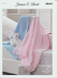 James C. Brett Knitting Pattern Triangular Wraps in Flutterby Chunky (JB202)
