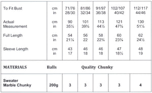 James Brett Chunky Knitting Pattern - JB454 Ladies Cabled Sweater