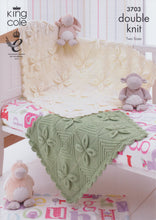 Load image into Gallery viewer, King Cole DK Baby Double Knitting Pattern Babies Pram &amp; Cot Blanket 3703