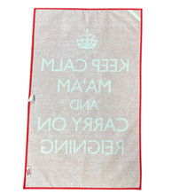 Load image into Gallery viewer, https://images.esellerpro.com/2278/I/215/637/keep-calm-maam-red-vintage-diamond-jubliee-tea-towel-2.jpg