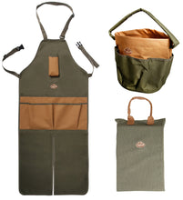 Load image into Gallery viewer, https://images.esellerpro.com/2278/I/146/390/khaki-green-brown-gardening-set-bucket-bag-split-leg-apron-kneeling-pad-new.jpg