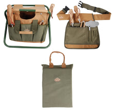Load image into Gallery viewer, https://images.esellerpro.com/2278/I/146/372/khaki-green-brown-gardening-set-tool-stool-tool-belt-kneeling-pad-new.jpg