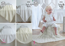 Load image into Gallery viewer, King Cole 3ply &amp; 4ply Knitting Pattern - Baby Shawls (4943)