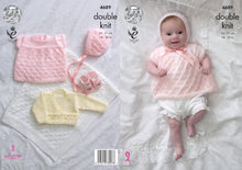 Load image into Gallery viewer, King Cole Double Knitting Pattern - Baby Angel Top &amp; Cardigan Set (4689)
