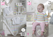Load image into Gallery viewer, King Cole 4Ply Knitting Pattern - Baby Cardigans Sweater &amp; Shawl (5296)