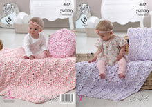 Load image into Gallery viewer, King Cole Yummy Chunky Crochet Pattern - Cushions &amp; Baby Blankets (4677)