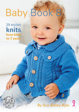 Load image into Gallery viewer, https://images.esellerpro.com/2278/I/147/006/king-cole-baby-book-eight-8-knitting-patterns-1.jpg