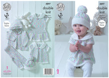 Load image into Gallery viewer, King Cole Double Knitting Pattern - Pleated Baby Set (4897)