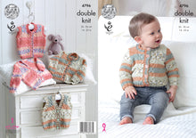Load image into Gallery viewer, King Cole Double Knitting Pattern - Baby Cabled Cardigans &amp; Waistcoats (4796)