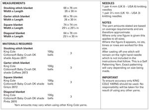 King Cole Double Knitting Pattern - Baby Blankets (5101)