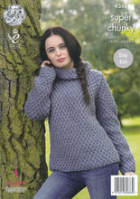 Load image into Gallery viewer, King Cole Super Chunky Knitting Pattern - Ladies Jacket &amp; Sweater (4363)