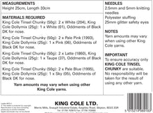 Load image into Gallery viewer, King Cole Tinsel Chunky Knitting Pattern - Pomeranian Dogs (9077)