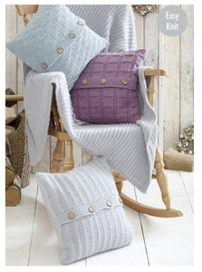 King Cole Chunky Knitting Pattern - Blanket & Cushions (5182)