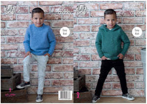 King Cole Chunky Knitting Pattern - Boys Sweaters (4971)