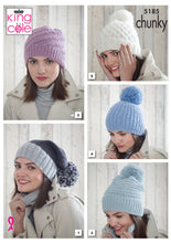 Load image into Gallery viewer, King Cole Chunky Knitting Pattern - Ladies Hats (5185)
