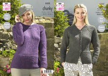 Load image into Gallery viewer, King Cole Chunky Knitting Pattern - Ladies Cardigan &amp; Sweater (5322)