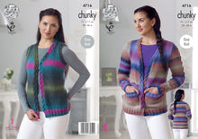 Load image into Gallery viewer, King Cole Chunky Knitting Pattern - Ladies Cardigan &amp; Waistcoat (4716)