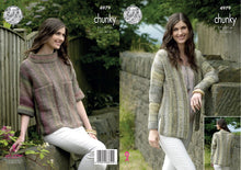 Load image into Gallery viewer, King Cole Chunky Knitting Pattern - Ladies Cardigan &amp; Sweater (4979)
