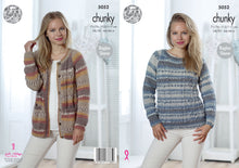 Load image into Gallery viewer, King Cole Chunky Knitting Pattern - Ladies Cardigan &amp; Sweater (5052)