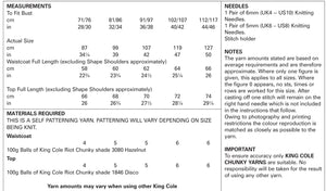 King Cole Chunky Knitting Pattern - Ladies Waistcoat & Top (5011)