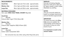 Load image into Gallery viewer, King Cole Tinsel Chunky Knitting Pattern - Stars (9106)