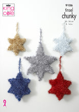 Load image into Gallery viewer, King Cole Tinsel Chunky Knitting Pattern - Stars (9106)