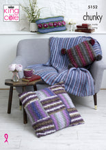 Load image into Gallery viewer, King Cole Chunky Knitting Pattern - Throw &amp; Cushions (5152)