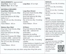 Load image into Gallery viewer, King Cole Tinsel Chunky Knitting Pattern - Teddy Bears (9021)