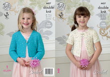 Load image into Gallery viewer, King Cole Double Knit Crochet Pattern - Girls Cropped Cardigans (4427)