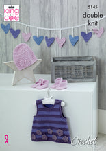 Load image into Gallery viewer, King Cole Baby DK Crochet Pattern - Dress Hat Shoes Bootees &amp; Bunting (5145)