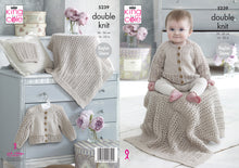 Load image into Gallery viewer, King Cole Double Knitting Pattern - Baby Cardigans Blanket &amp; Hat (5239)