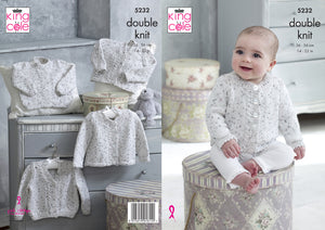King Cole Double Knitting Pattern - Baby Cardigans (5232)