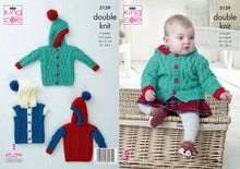 Load image into Gallery viewer, King Cole Double Knitting Pattern - Baby Jacket Sweater &amp; Gilet (5139)