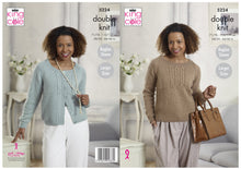 Load image into Gallery viewer, King Cole Double Knitting Pattern - Ladies Sweater &amp; Cardigan (5224)