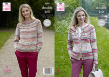 Load image into Gallery viewer, King Cole Double Knitting Pattern - Ladies Sweater &amp; Cardigan (5305)