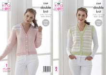 Load image into Gallery viewer, King Cole Double Knitting Pattern - Ladies Cardigan &amp; Waistcoat (5369)