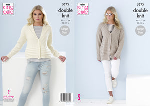 King Cole Double Knitting Pattern - Ladies Cardigans (5373)
