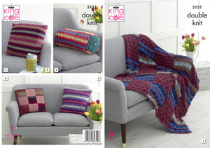 King Cole Double Knitting Pattern - Interior Accessories (5151)
