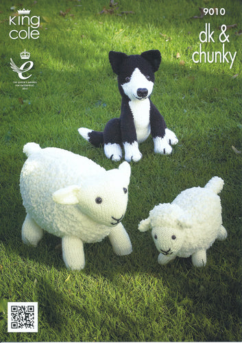 King Cole Double Knitting & Chunky Pattern  Sheep Lamb & Sheepdog (9010)