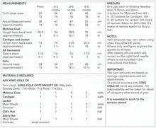 Load image into Gallery viewer, King Cole Double Knitting Pattern - Baby Jackets &amp; Hats (4428)