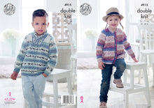 Load image into Gallery viewer, King Cole Double Knitting Pattern - Childrens Sweater &amp; Cardigan (4915)