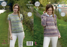 Load image into Gallery viewer, King Cole Double Knitting Pattern - Ladies Raglan Sleeve Sweaters (4802)