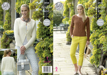 Load image into Gallery viewer, King Cole Double Knitting Pattern - Ladies Cabled Sweater &amp; Cardigan (4938)