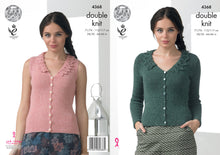 Load image into Gallery viewer, King Cole DK Knitting Pattern - Lace Effect Collar Cardigan &amp; Waistcoat (4368)