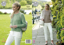 Load image into Gallery viewer, King Cole Double Knitting Pattern - Ladies Lacy Sweater &amp; Slipover (4937)