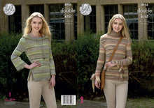 Load image into Gallery viewer, King Cole Double Knitting Pattern - Ladies Scoop or Funnel Neck Sweater (4956)