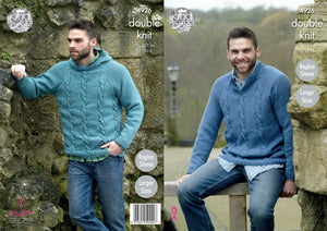King Cole Double Knitting Pattern - Mens Cable Sweaters (4926)